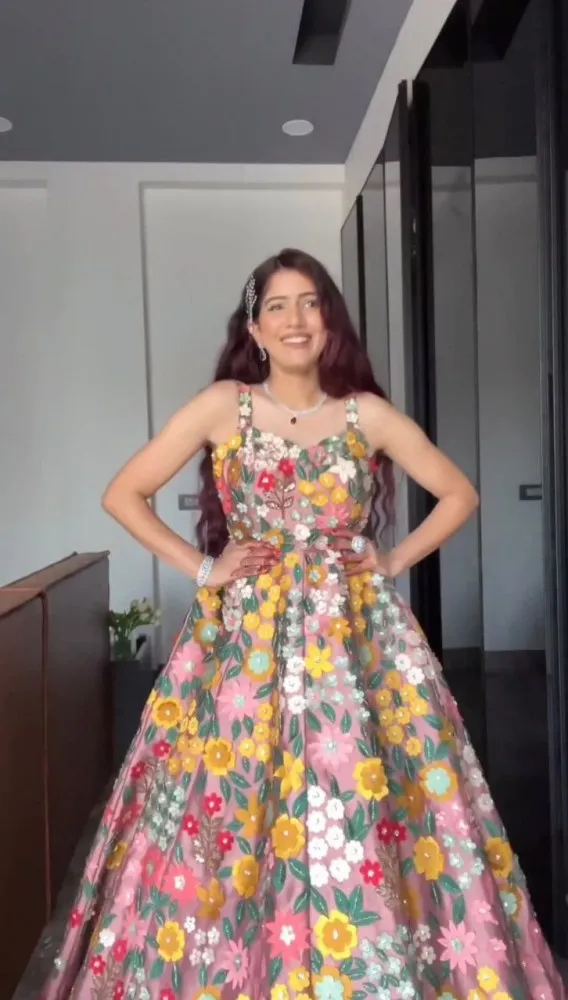 Coral Colour Reception Dress for Bride|Eid Outfit 2022