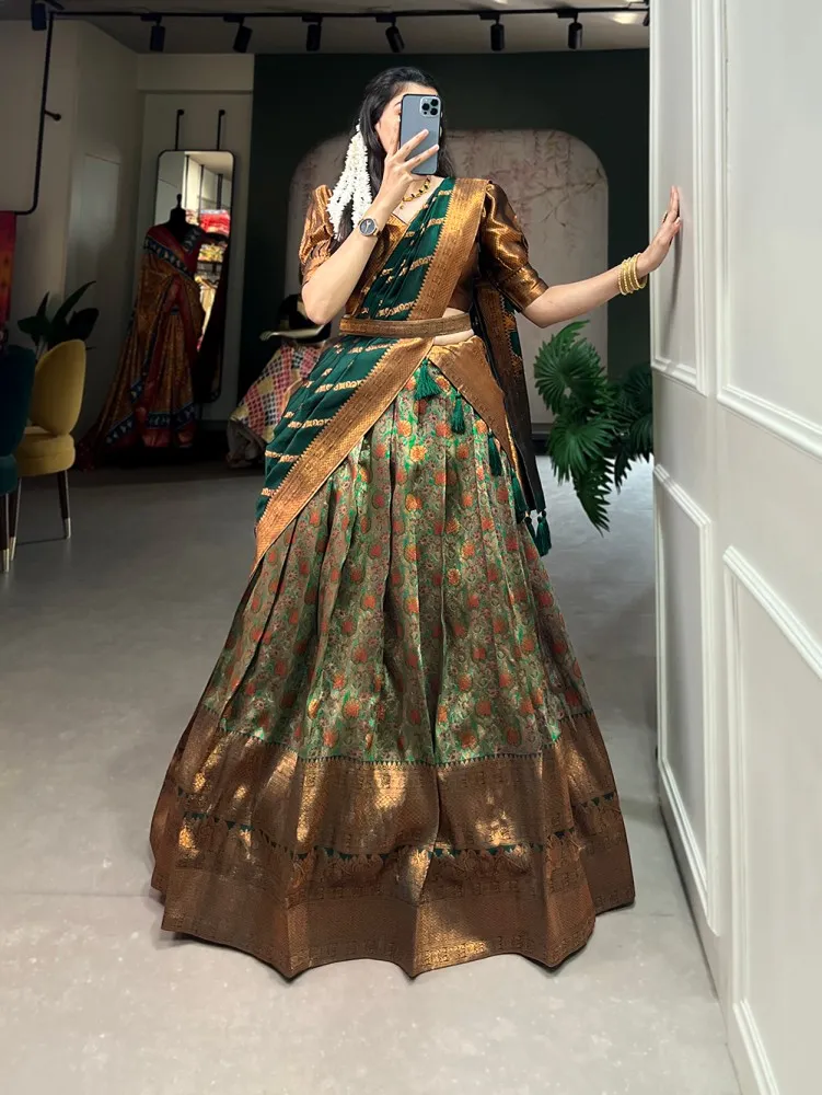 Latest Designed Pattu Lehenga Choli