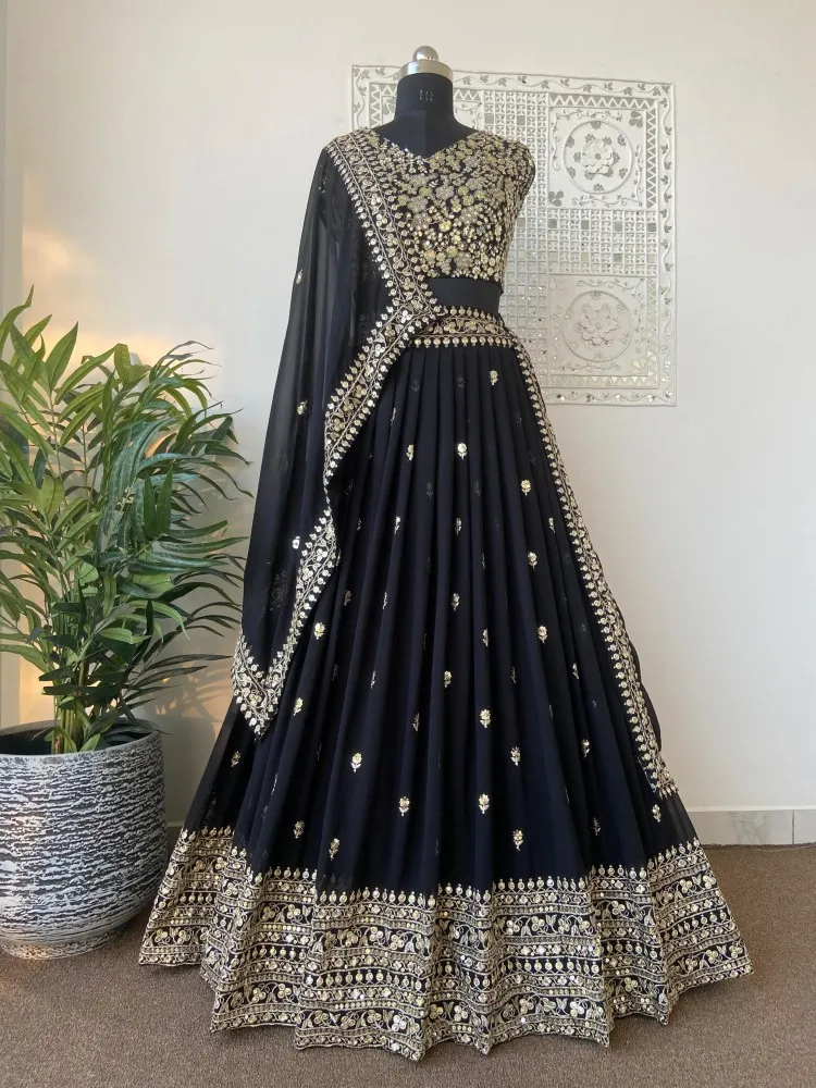 Wedding Designer Black Lehenga Choli With Embroidery Work/lengha Choli for  Wedding/party Wear Black Lehenga Choli/indian Ethnic Clothing - Etsy Israel