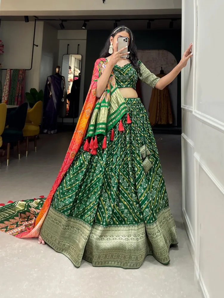 Grey Color Khatli Work Lehenga In Silk