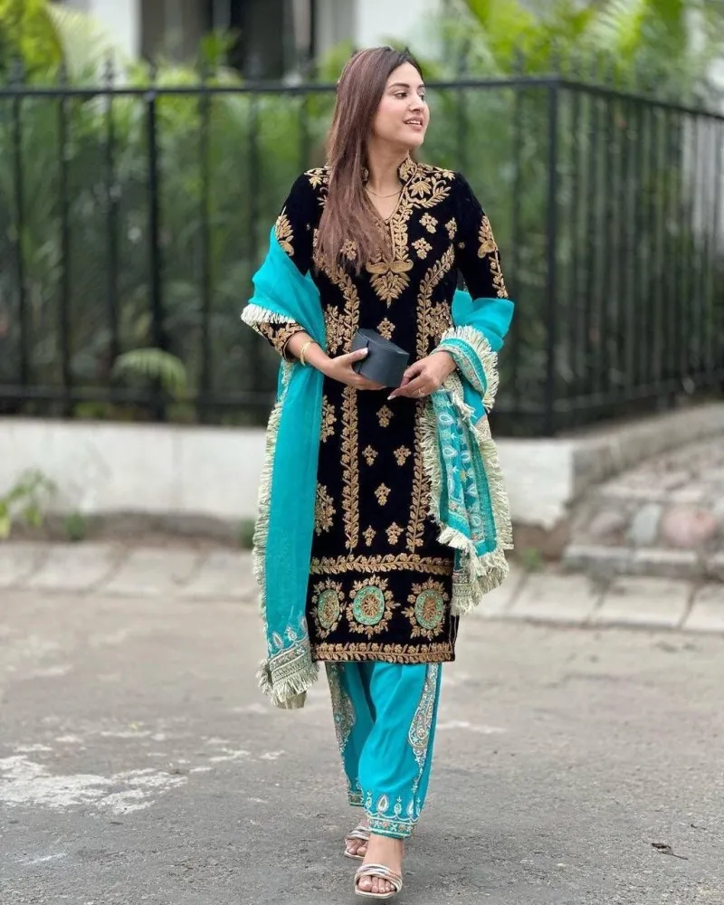 Black velvet 2024 punjabi suit