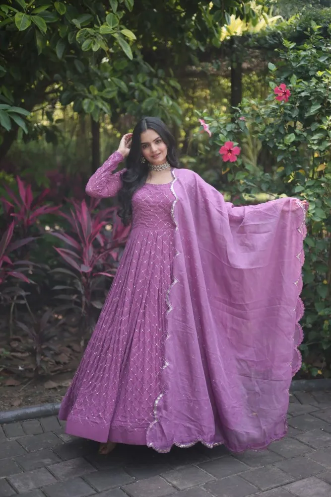 Bhama in Lavender Purple Gown - Celebrity Closet