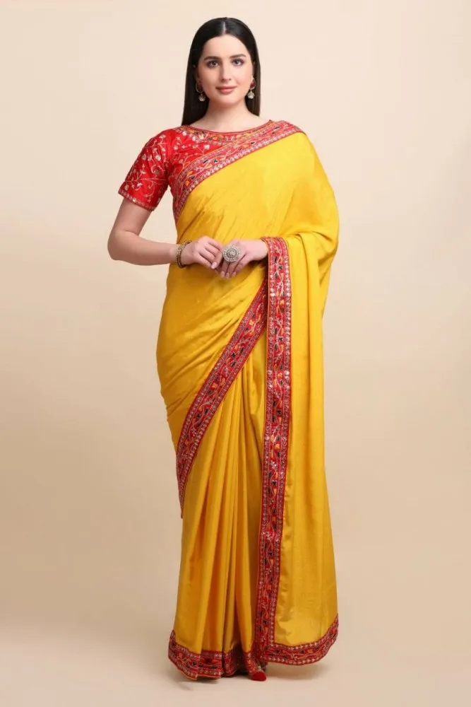 Saree For Haldi Ceremony: Shop Trendy Yellow Sarees Online