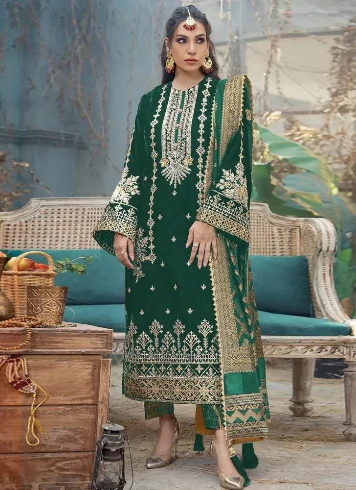 Emerald green store pakistani dress