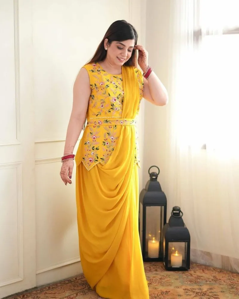 Haldi Ceremony Dress for Ladies Yellow Salwar Suits
