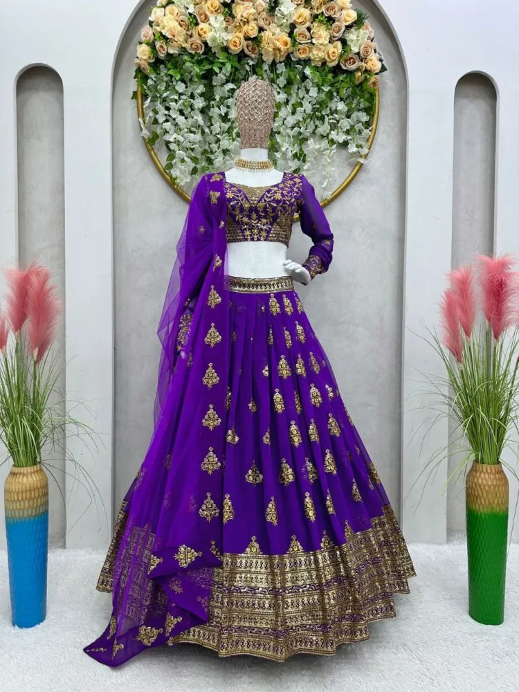 Buy Wholesale Wedding Bridal Lehenga Choli | Lehengas Online Supplier USA:  Purple and Silk