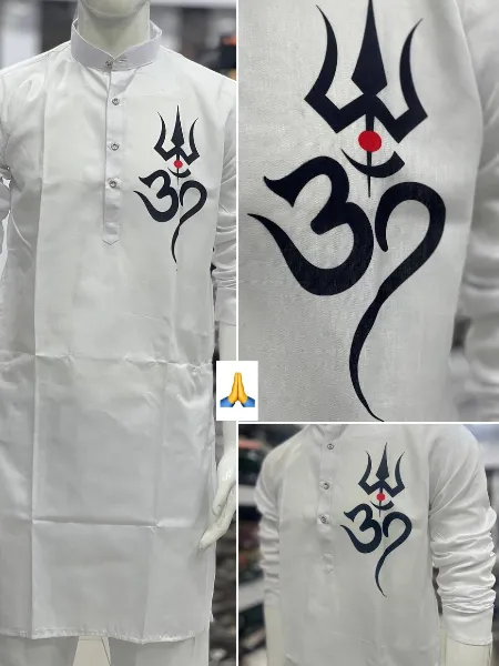 Shivratri Special Kurta for Men Shiv Bhakt Kurta in Cotton With Om Print