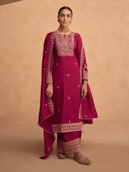 Pink Color Premium Silk Salwar Suit With Beautiful Sequence Embroidery Work