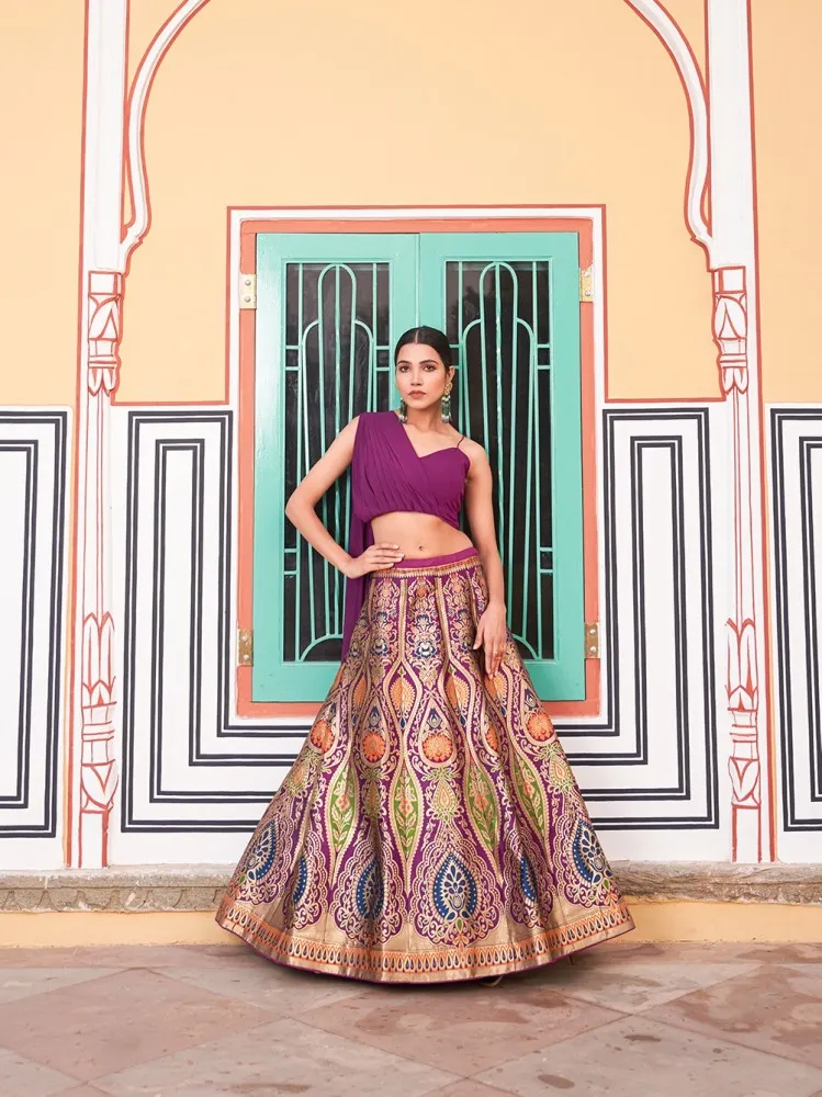 INDIAN DESIGNER FAUX GEORGETTE LEHENGA WITH CANCAN ATTACHED BLOUSE & DUPATTA  | eBay