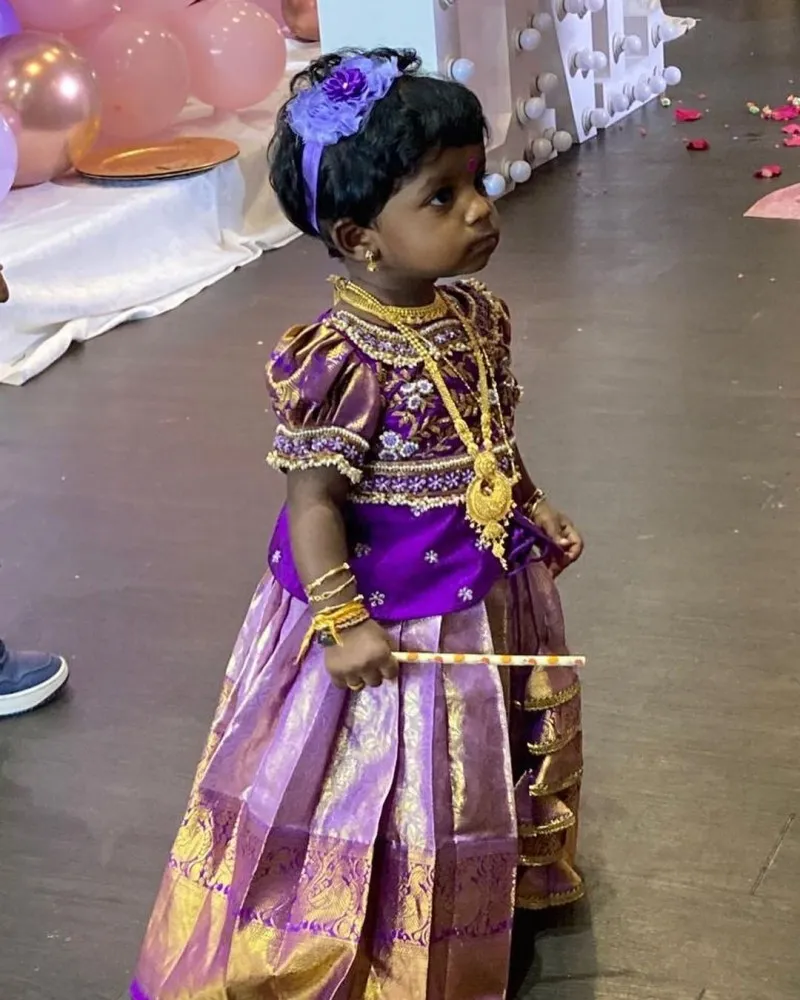 Angalakruthi Boutique - #Kids Kanchivaram pavada #South Indian lehenga #Kids  silk lehenga #Traditions are never out of Trend #Cute little kid in silk  pavada #ANGALAKRUTHI Boutique #Bangalore silk store #Bangalore Boutique  #whats