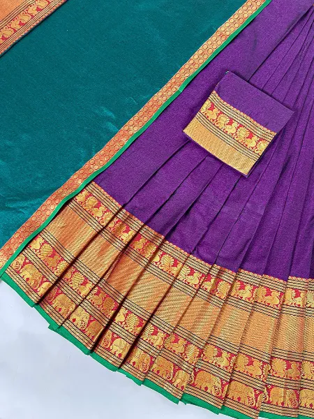 Purple Narayanpet Lehenga Choli With Voni South Indian Wedding Lehenga Bridesmaid Lehenga