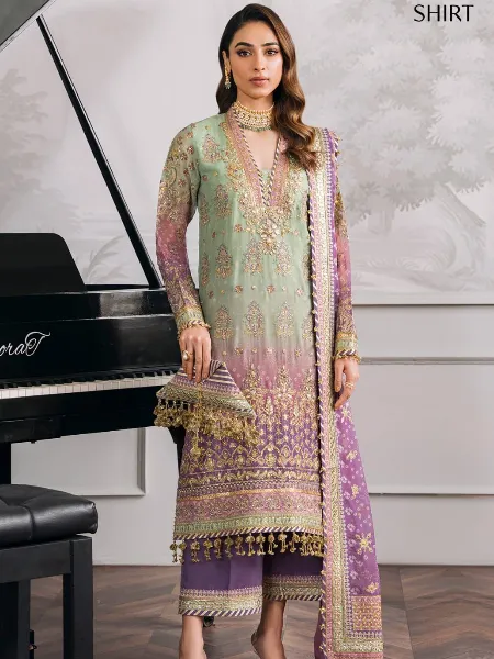 Multi Color Pakistani Suit in Georgette With Heavy Embroidery Work and Dupatta