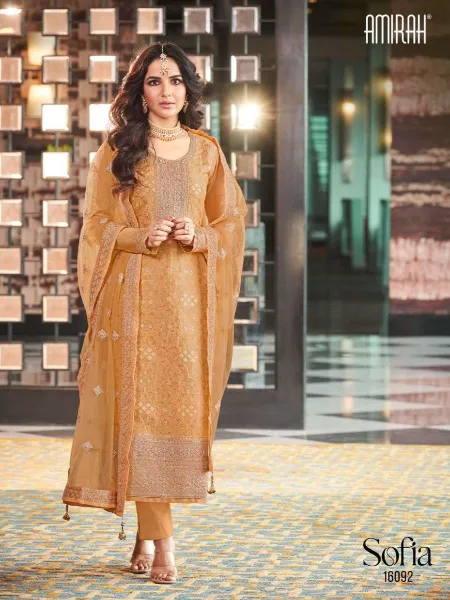 Sofia by Amirah Salwar Suit in Dola Silk With Weaving and Embroidery Work