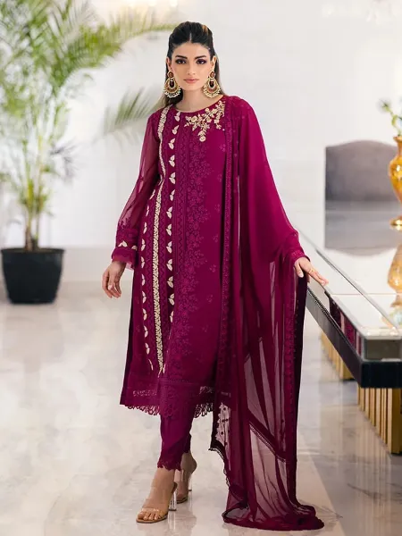Pink Georgette Pakistani Suit With Sequence Embroidery for Reception Party