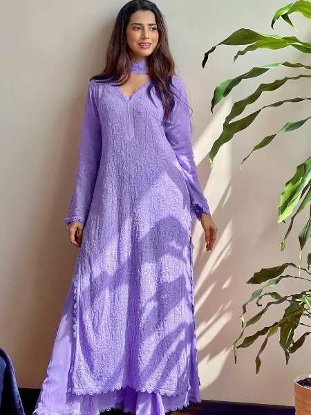Lavender Colour Suit Salwar Lavender Color Georgette Salwar Suit