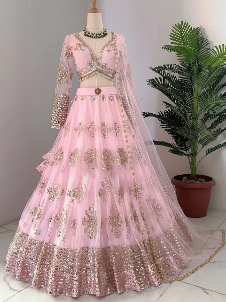 KB 1057 HEAVY BUTTERFLY NET BRIDAL LEHENGA CHOLI main image 0