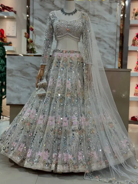 Butterfly Net  Designer Wedding Lehenga main image 0