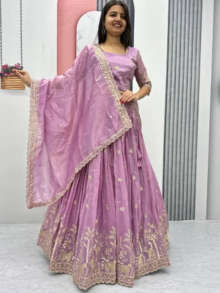 TILTON GOLD CRUSH  EMBROIDERED LEHENGA CHOLI WITH DUPATTA main image 0