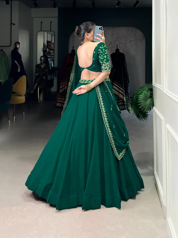 slim fit dress slacks Buy Emerald Green Lehenga Choli 78762 Online main image 0