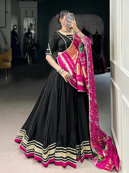 Black Chaniya Choli Black Cotton Navratri Chaniya Choli 292064