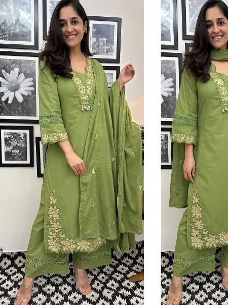 Pista Readymade Rayon Salwar Kameez Set for Women With Embroidery